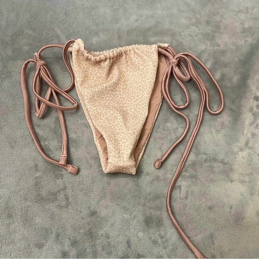 New! Frankie’s Bikinis Coco Cheetah Tia Terry String Bikini Bottom 10745